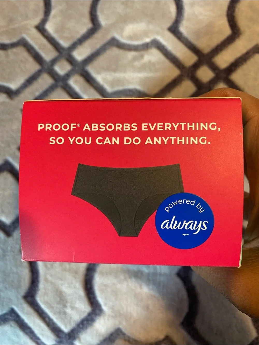 NIB Proof by Always brand Period Underwear.Super Heavy Brief - in black Sz small